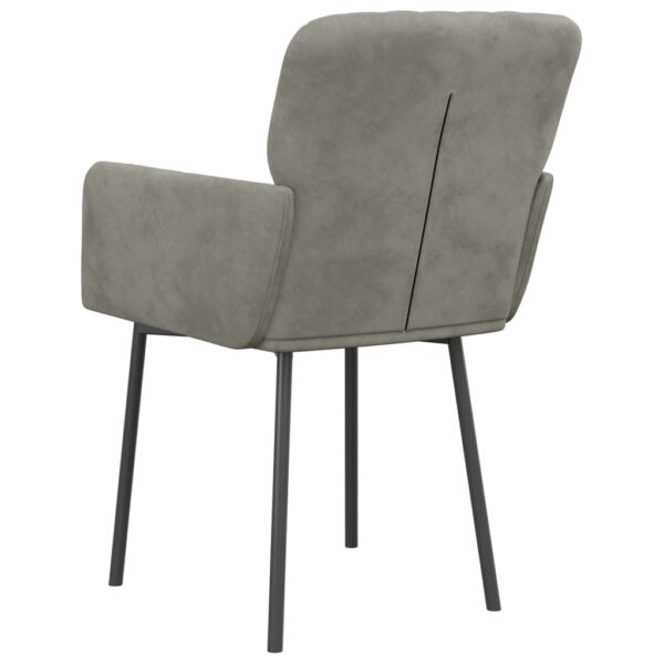 vidaXL Dining Chairs 2 pcs Light Gray Velvet - Image 6