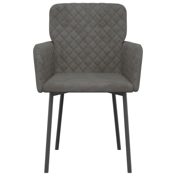 vidaXL Dining Chairs 2 pcs Dark Gray Velvet - Image 4