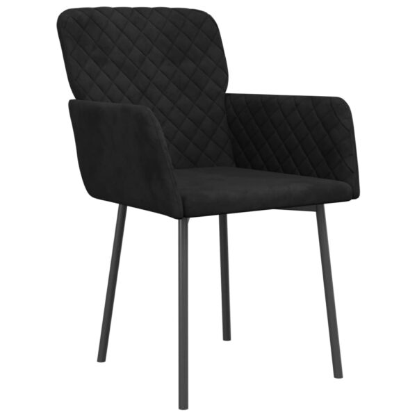 vidaXL Dining Chairs 2 pcs Black Velvet - Image 3