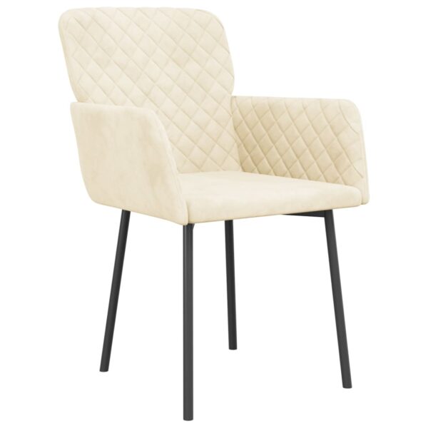 vidaXL Dining Chairs 2 pcs Cream Velvet - Image 3