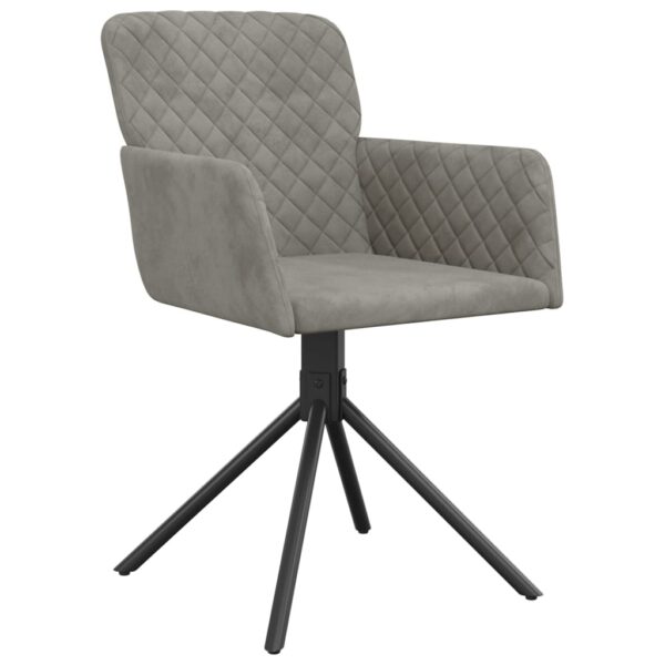 vidaXL Swivel Dining Chairs 2 pcs Light Gray Velvet - Image 3