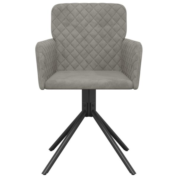 vidaXL Swivel Dining Chairs 2 pcs Light Gray Velvet - Image 4