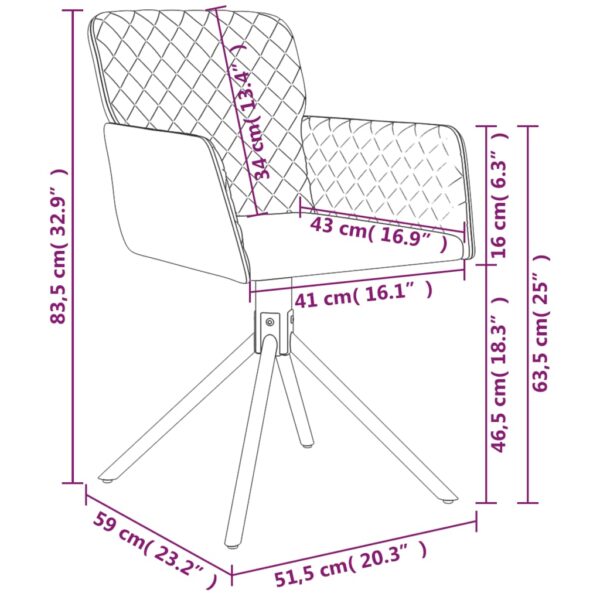 vidaXL Swivel Dining Chairs 2 pcs Light Gray Velvet - Image 10