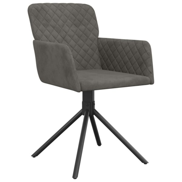 vidaXL Swivel Dining Chairs 2 pcs Dark Gray Velvet - Image 3