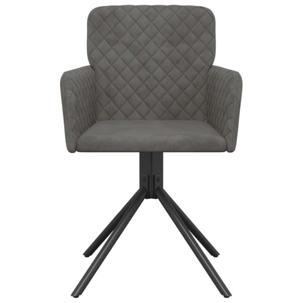 vidaXL Swivel Dining Chairs 2 pcs Dark Gray Velvet - Image 4