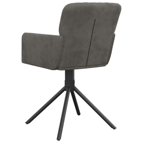 vidaXL Swivel Dining Chairs 2 pcs Dark Gray Velvet - Image 6