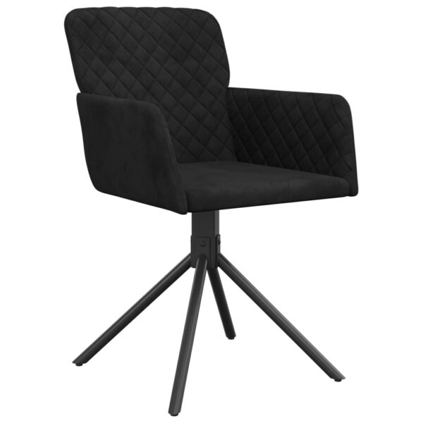 vidaXL Swivel Dining Chairs 2 pcs Black Velvet - Image 3