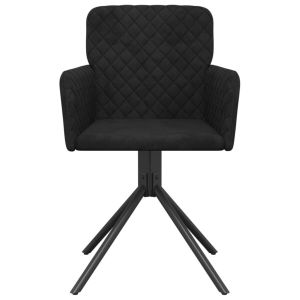 vidaXL Swivel Dining Chairs 2 pcs Black Velvet - Image 4