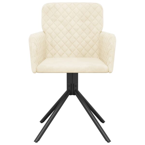 vidaXL Swivel Dining Chairs 2 pcs Cream Velvet - Image 4