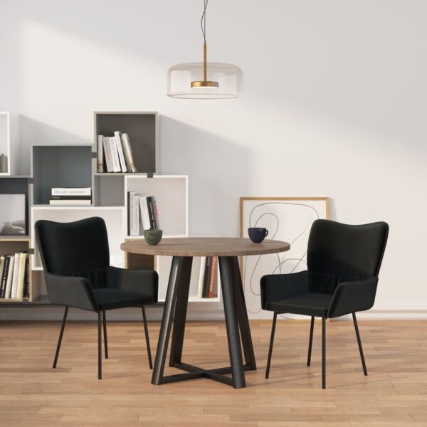 vidaXL Dining Chairs 2 pcs Black Velvet