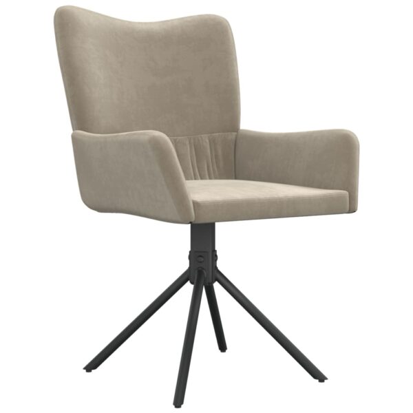 vidaXL Swivel Dining Chairs 2 pcs Light Gray Velvet - Image 4