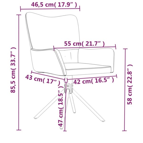 vidaXL Swivel Dining Chairs 2 pcs Light Gray Velvet - Image 10