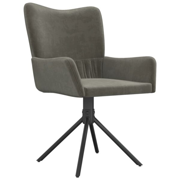 vidaXL Swivel Dining Chairs 2 pcs Dark Gray Velvet - Image 4