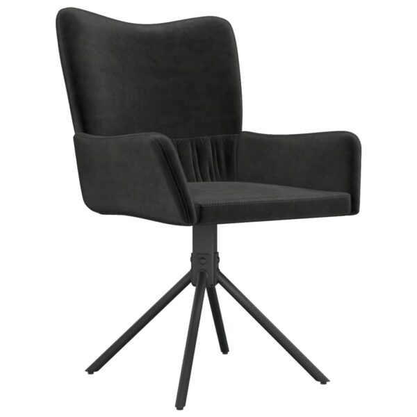 vidaXL Swivel Dining Chairs 2 pcs Black Velvet - Image 4