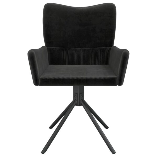 vidaXL Swivel Dining Chairs 2 pcs Black Velvet - Image 5