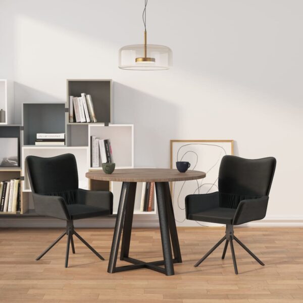 vidaXL Swivel Dining Chairs 2 pcs Black Velvet