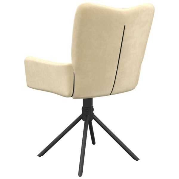 vidaXL Swivel Dining Chairs 2 pcs Cream Velvet - Image 8