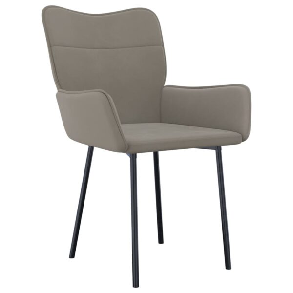 vidaXL Dining Chairs 2 pcs Light Gray Velvet - Image 3