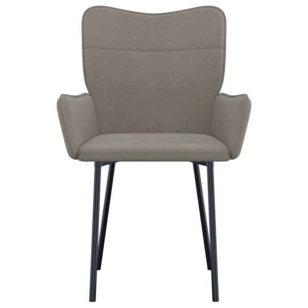 vidaXL Dining Chairs 2 pcs Light Gray Velvet - Image 4