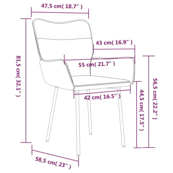 vidaXL Dining Chairs 2 pcs Light Gray Velvet - Image 9