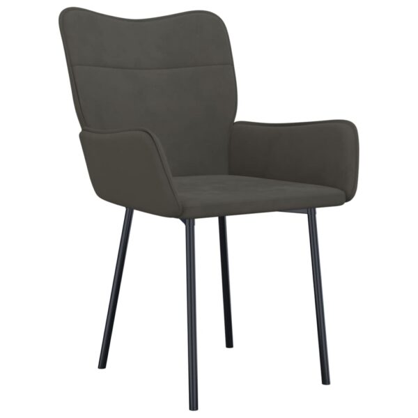 vidaXL Dining Chairs 2 pcs Dark Gray Velvet - Image 3