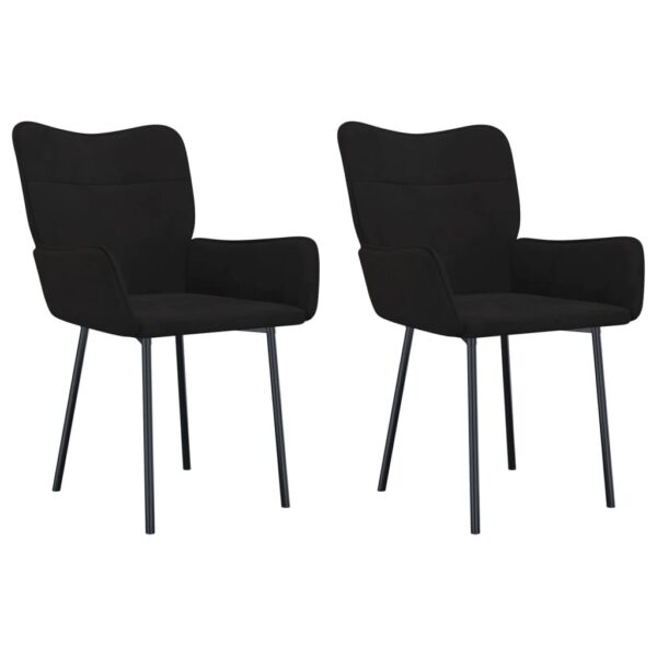 vidaXL Dining Chairs 2 pcs Black Velvet - Image 2