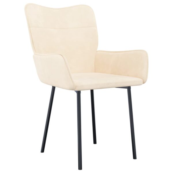 vidaXL Dining Chairs 2 pcs Cream Velvet - Image 3