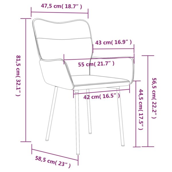 vidaXL Dining Chairs 2 pcs Cream Velvet - Image 9