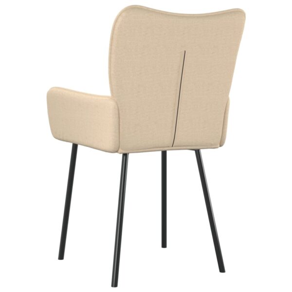 vidaXL Dining Chairs 2 pcs Cream Fabric - Image 6