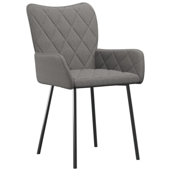 vidaXL Dining Chairs 2 pcs Light Gray Fabric - Image 3