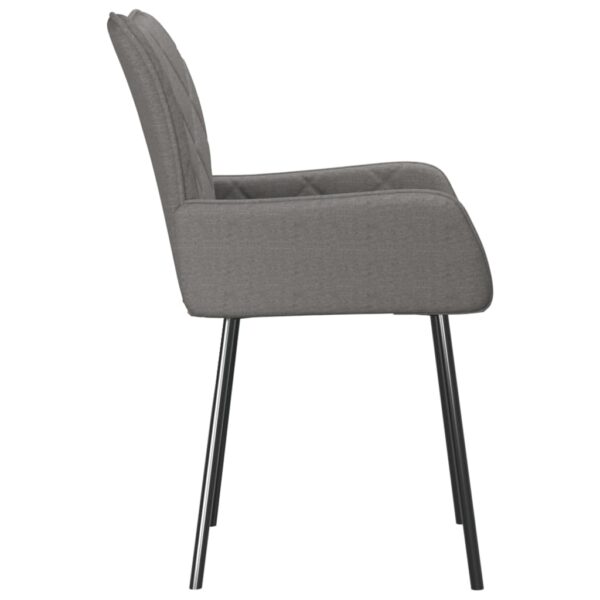 vidaXL Dining Chairs 2 pcs Light Gray Fabric - Image 5