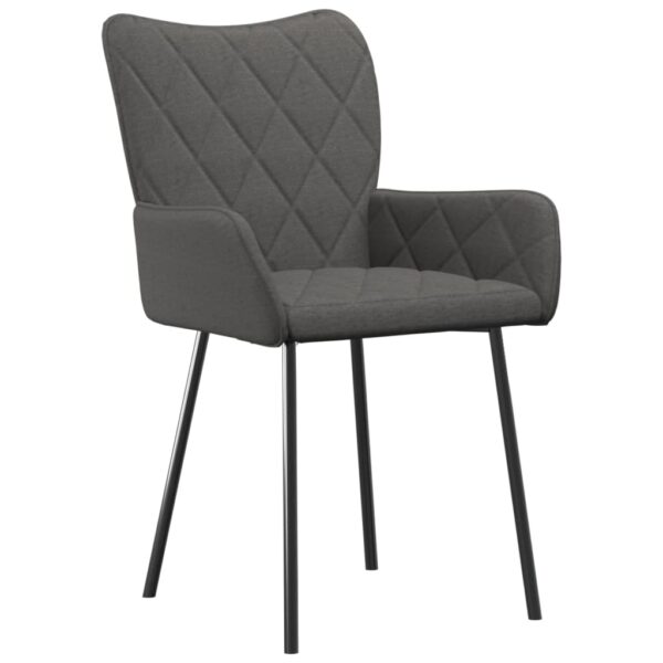 vidaXL Dining Chairs 2 pcs Dark Gray Fabric - Image 3