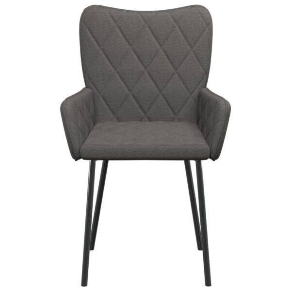 vidaXL Dining Chairs 2 pcs Dark Gray Fabric - Image 4