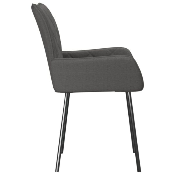 vidaXL Dining Chairs 2 pcs Dark Gray Fabric - Image 5