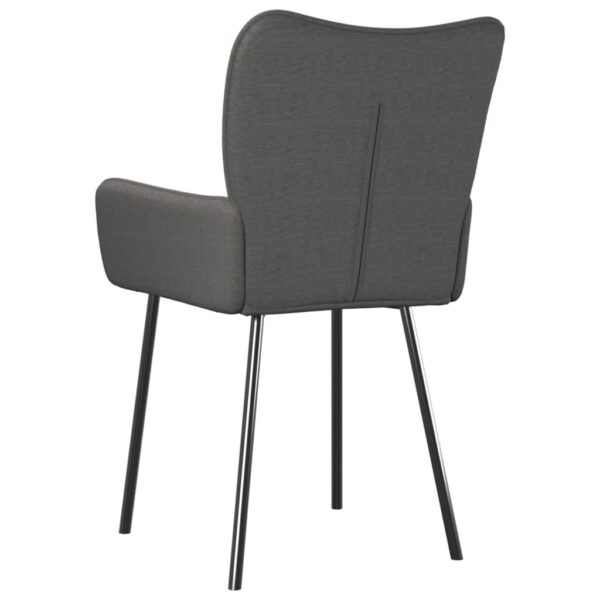 vidaXL Dining Chairs 2 pcs Dark Gray Fabric - Image 6