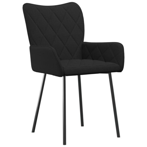 vidaXL Dining Chairs 2 pcs Black Fabric - Image 3