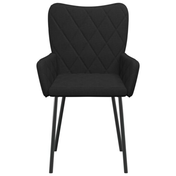 vidaXL Dining Chairs 2 pcs Black Fabric - Image 4