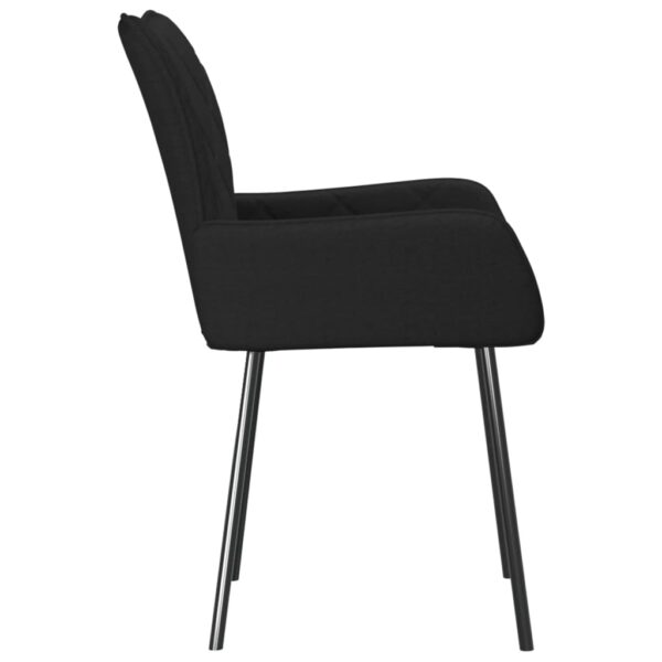 vidaXL Dining Chairs 2 pcs Black Fabric - Image 5