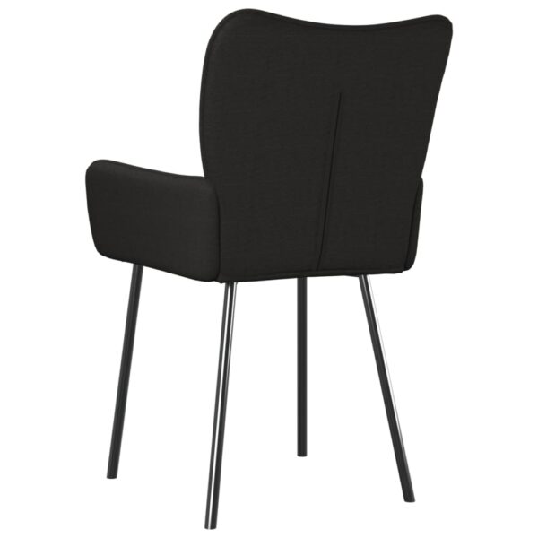 vidaXL Dining Chairs 2 pcs Black Fabric - Image 6