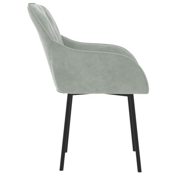 vidaXL Dining Chairs 2 pcs Light Gray Velvet - Image 5