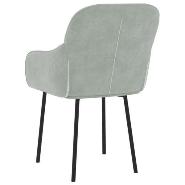 vidaXL Dining Chairs 2 pcs Light Gray Velvet - Image 6