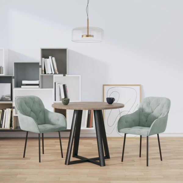 vidaXL Dining Chairs 2 pcs Light Gray Velvet