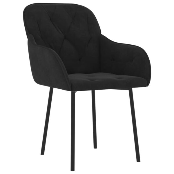 vidaXL Dining Chairs 2 pcs Black Velvet - Image 3