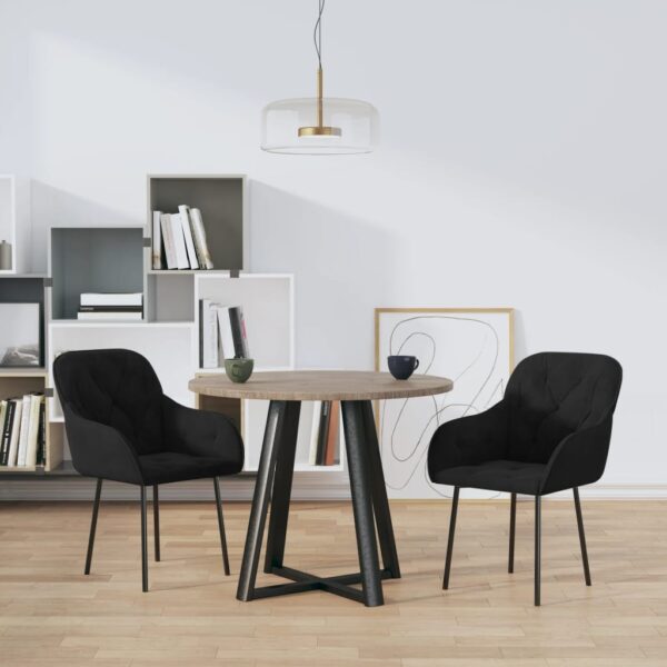 vidaXL Dining Chairs 2 pcs Black Velvet