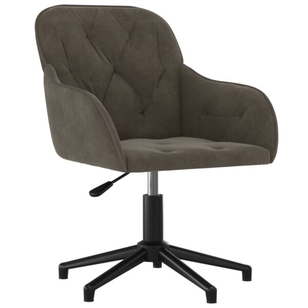 vidaXL Swivel Office Chair Dark Gray Velvet - Image 2