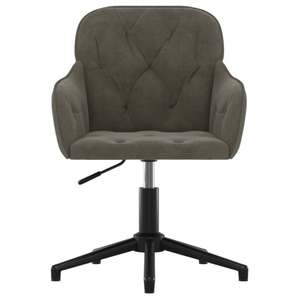 vidaXL Swivel Office Chair Dark Gray Velvet - Image 3