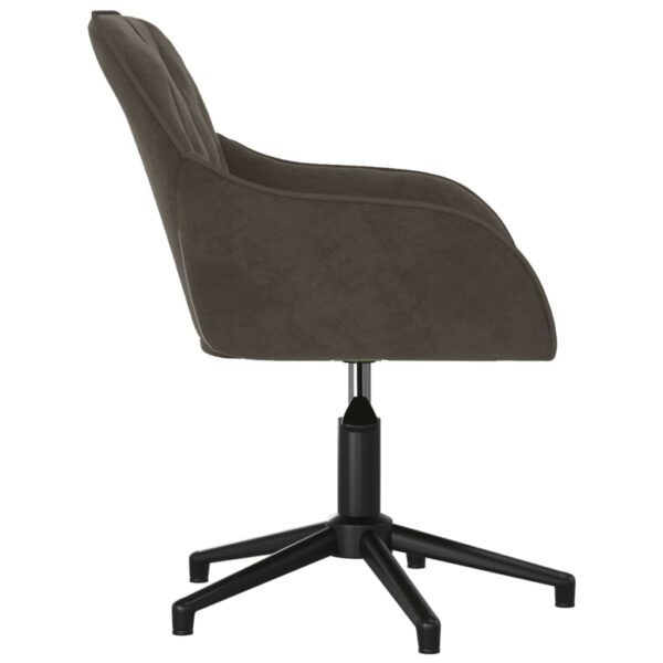 vidaXL Swivel Office Chair Dark Gray Velvet - Image 4