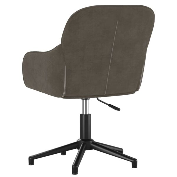 vidaXL Swivel Office Chair Dark Gray Velvet - Image 5