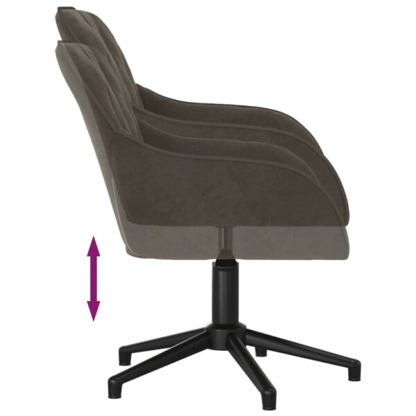 vidaXL Swivel Office Chair Dark Gray Velvet - Image 6