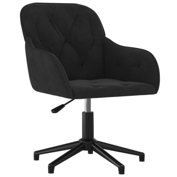 vidaXL Swivel Office Chair Black Velvet - Image 2